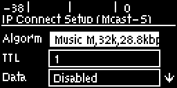 Connect IP screen - sessionless Alg highlighted