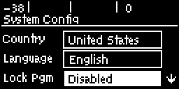 System Config - lock pgm highlighted