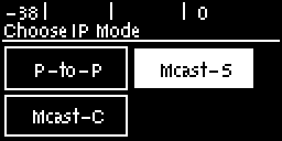 IP Mode screen mcast server hilited