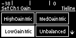 Set Ch1 Gain - Low Gain Mic