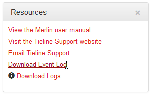 HTML Bridge Resources - download event logs