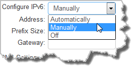 HTML Bridge Settings - IPv6 Manual