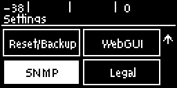 Settings - SNMP selected