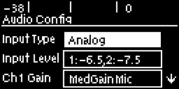 Audio Config - Input type - Analog
