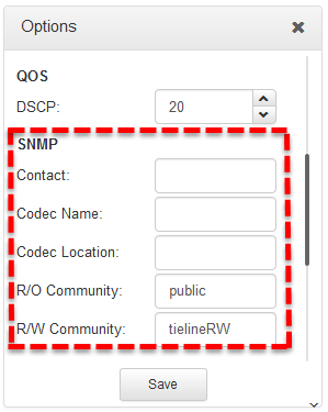 HTML Bridge Options - SNMP