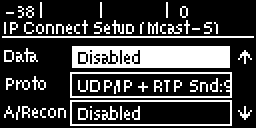 Connect IP screen - data highlighted