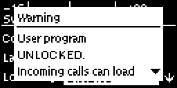 System Config - unlocked pgm message