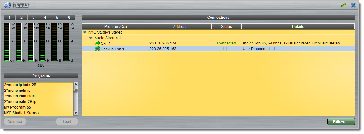 Master panel - stereo program fail over1
