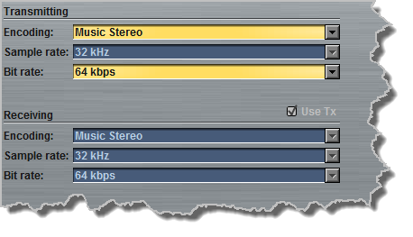 Programs panel - generic ISDN Music Stereo alg
