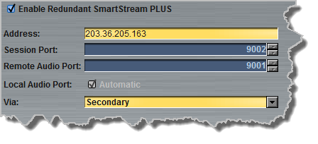 Programs panel - dflt SmartStream cxn 1