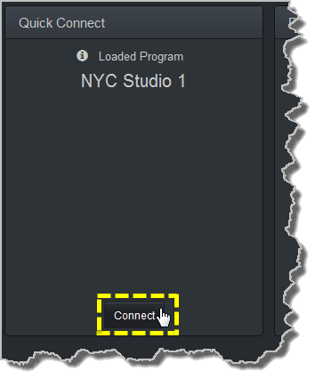 Quick Connect - Connect button