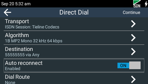 Auto reconnect enabled for ISDN