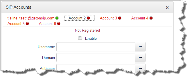 HTML SIP Account - Configure Account1