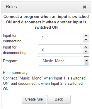 HTML Rules - input ON con discon