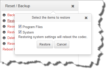 HTML Reset - restore confirm