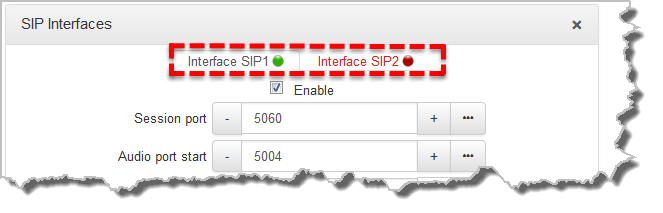 HTML SIP Interfacet - Configure Interface2