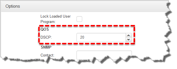 HTML Options - QoS DSCP