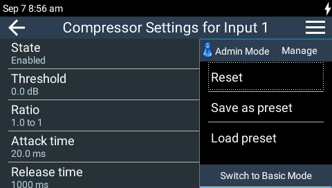 Inputs_Compressor_menu_options