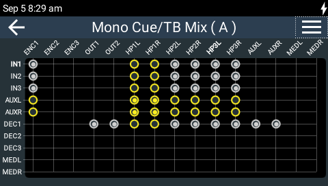 Mono Program Aux Cue Defaults