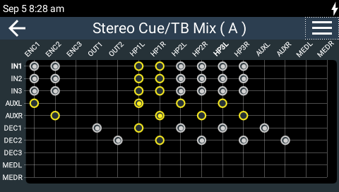 Stereo Program Aux Cue Defaults