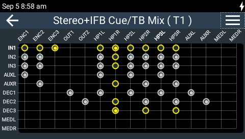 Default Stereo + IFB TB Routing