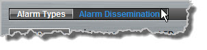Alarms panel - select alarm dissemination