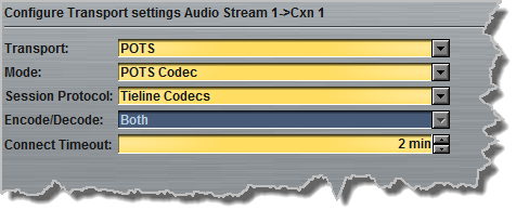 Programs panel - POTS config generic 1