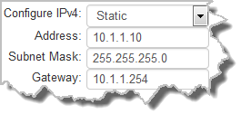 HTML Settings - IPv4 Static