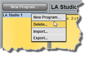 Programs panel - delete program 1