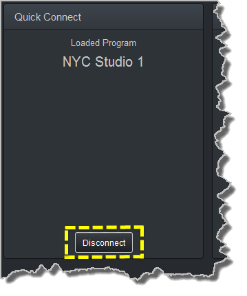 Quick Connect - Disconnect button