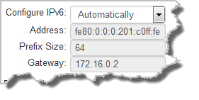 HTML Settings - IPv6 Auto