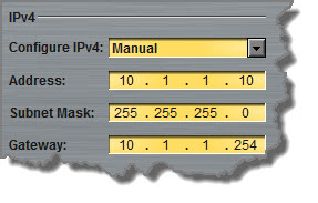 Configure Network - IPv4 static