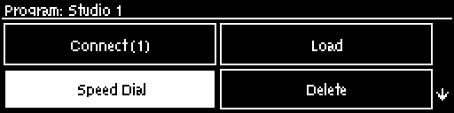 Program-speed dial highlighted
