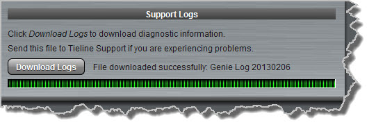 Help panel-download logs for Tieline1