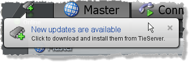 Web-GUI update notification symbol and dialog