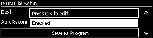 ISDN Dial Setup - Auto Reconnect Enabled