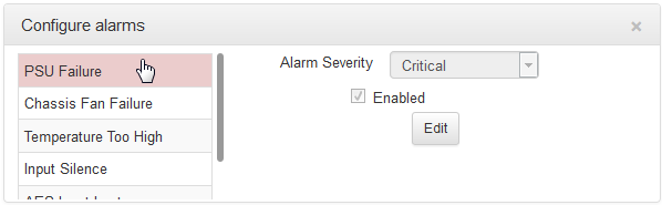 HTML Alarms - PSU fail selected