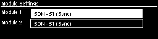 Modules - select an ISDN module