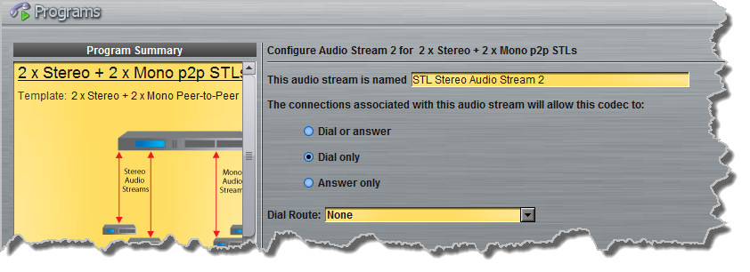 Programs panel - Distro 2 x Stereo 2 x mono 9