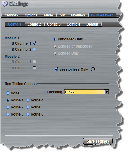 ISDN Answer Route setup 2