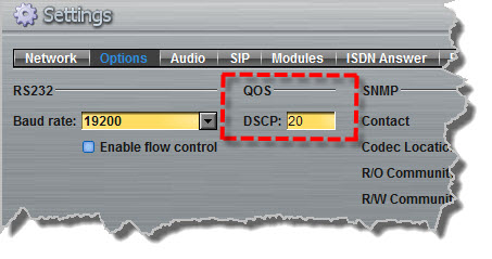 Settngs - QoS configuration