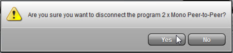 Master panel - Click to confirm disconnect dialog