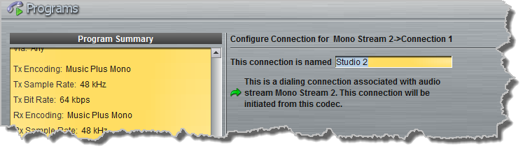 Programs panel - Genie Distro Dual Mono config 11