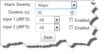 HTML Alarms - input silence settings