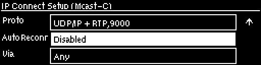 Multicast - Auto Reconnect highlighted and Via Client Pgm