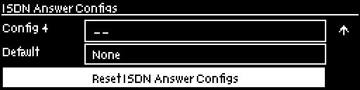 ISDN Answer Configs - Reset ISDN Answer Configs
