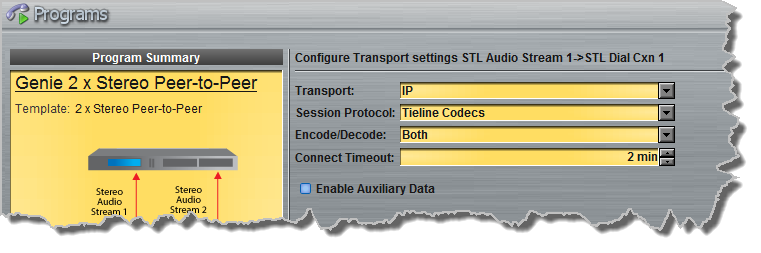 Programs panel - Distro 2 x stereo PtoP 4