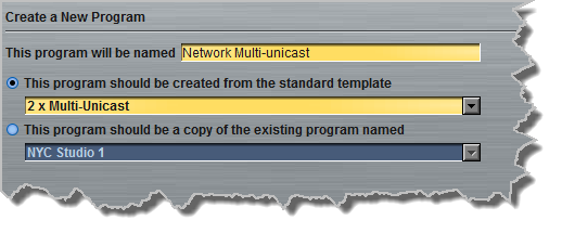 Programs panel - GD Multi-unicast 1a