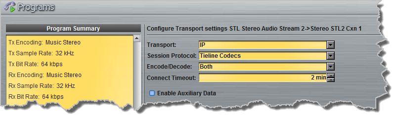 Programs panel - Distro 2 x Stereo 2 x mono 11