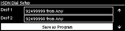 ISDN Dial Setup - Save as Program